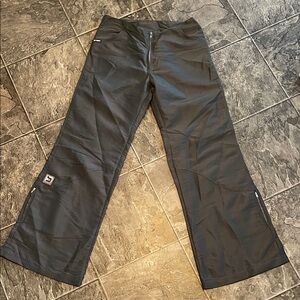 BRAWD Y2K Raver Wide Leg Nylon Skater Grunge Pants Zipper Cut-out Waistband